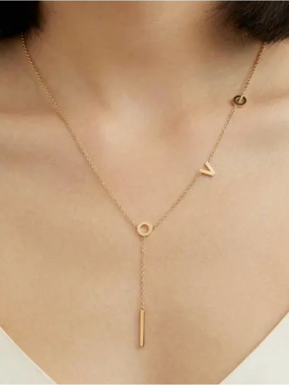 LOVE drop necklace 18k gold plated yellow gold